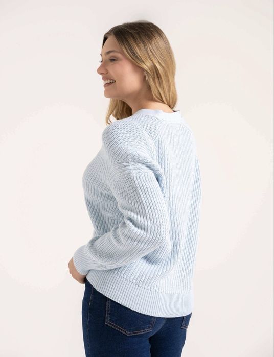Sweter damski kardigan błękitny L