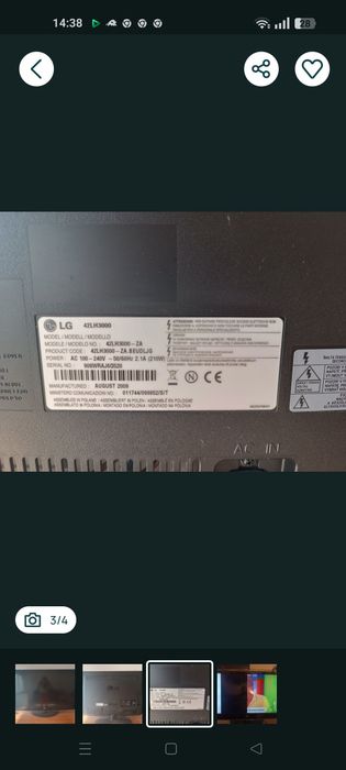 TV LG 81cm sem comando