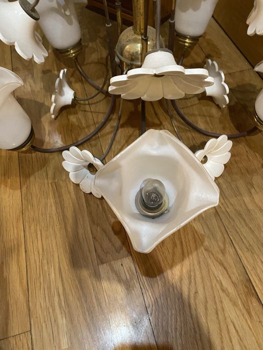 Candeeiro de teto com 5 lampadas E14 feito a mao e um de aplique