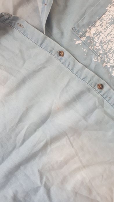 Koszula jeansowa plecy nadruk oversize M/L