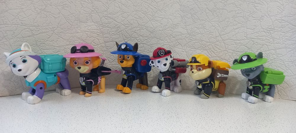 Фигурки Зума,Скай,Маршал,Крепыш,Рокки,Гонщик,Эверест Щенячий патруль