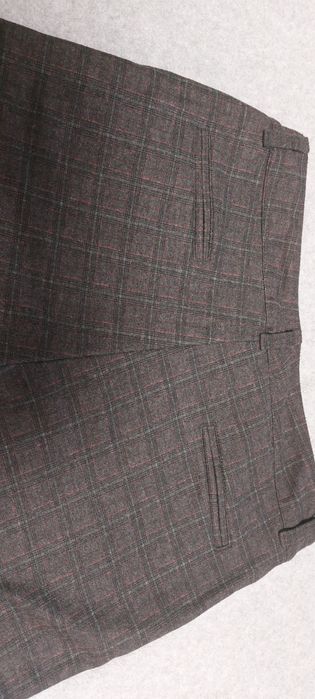 Жіночі теплі штани у клітинку, розмір 46