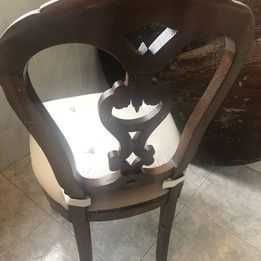 Mobília Madeira p/ Restauro (Mesa Redonda Extensível + 7 Cadeiras)