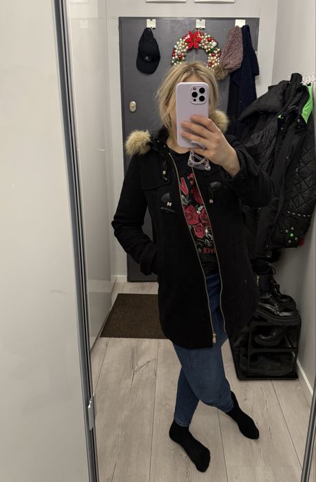 Plaszcz z kapturem Mango M 50% wełna