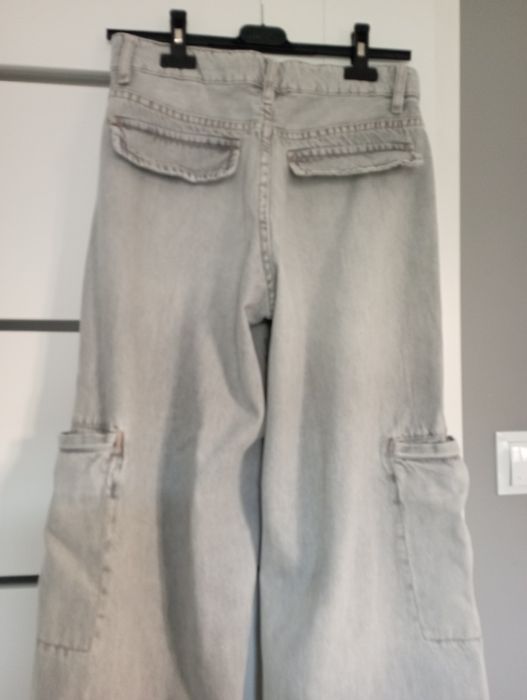 Spodnie jeansowe cargo baggy rozmiar 36