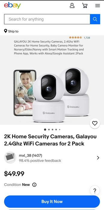 Комплект камер безпеки Galayou G2 2K (2 шт) з поворотом 355°