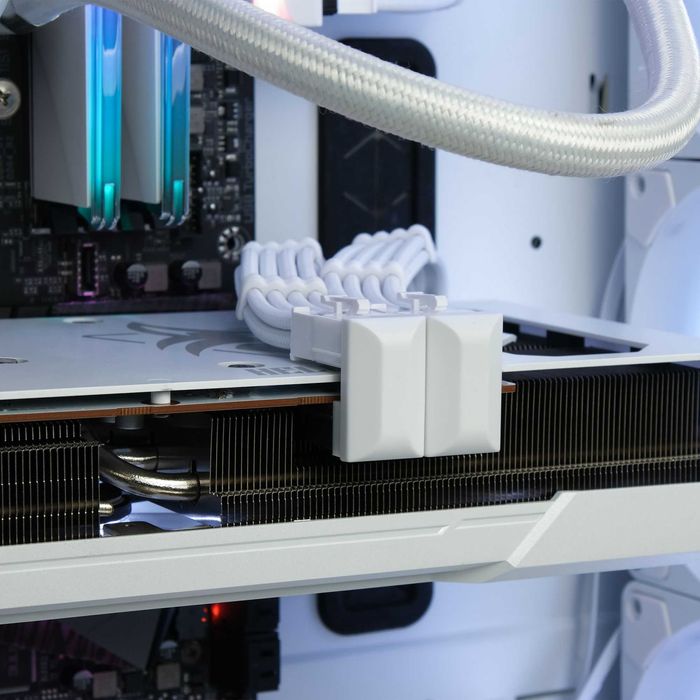 Adapter PCI-E 8 PIN 180° RVS Biały 2 szt. EZDIY-FAB RTX 3080 RX 7800 XT