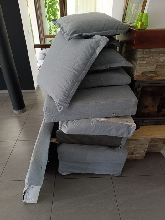 Sofa Narożnik z funkcją spania,borgunda ciemnoszary Holmsund Ikea