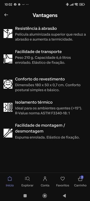 Colchão espuma campismo