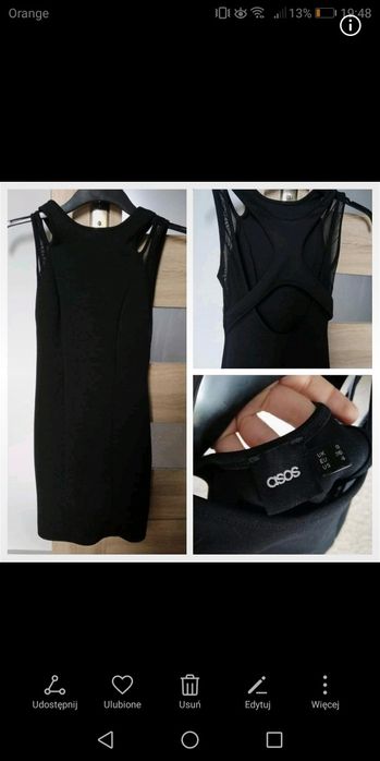 Sukienka Mała czarna Asos wycięte plecy