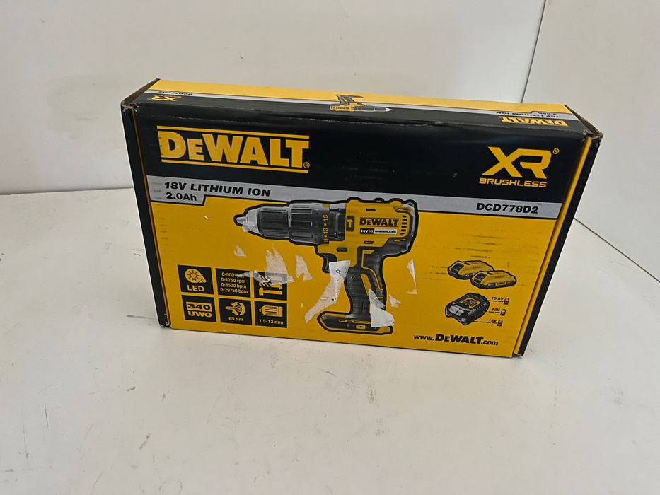 Wiertarko-wkrętarka akumulatorowa z udarem DeWALT DCD778D2 18V 2x2.0Ah ...