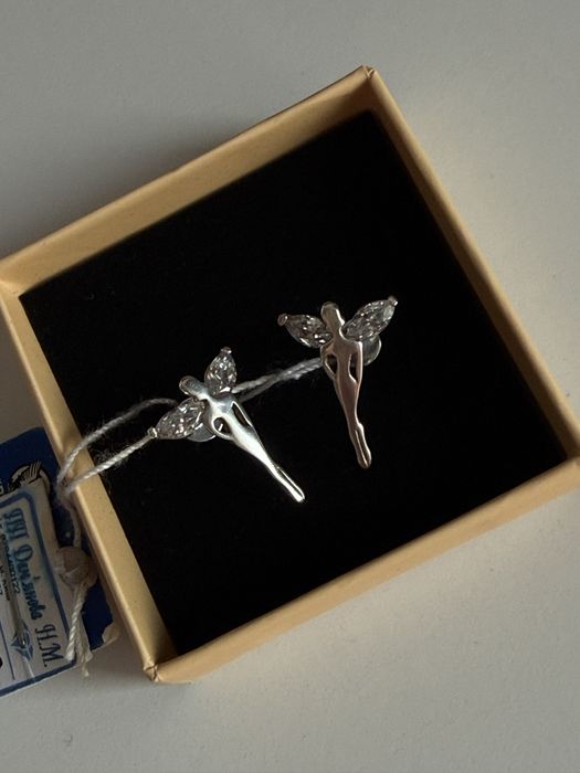 Срібні сережки з фіанітами 925 проба