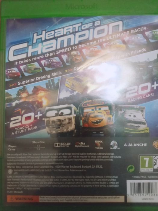 Jogo para XBOX ONE- Cars 3 DRIVEN TO WIN
