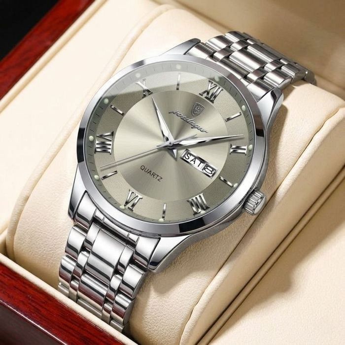 Годинник Poedagar Silver Sunray: Кварцовий, Сталевий браслет