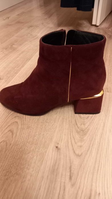 Botki bordowe burgundowe 39