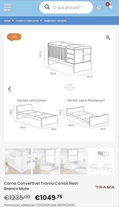 Cama Convertível Trama Combi