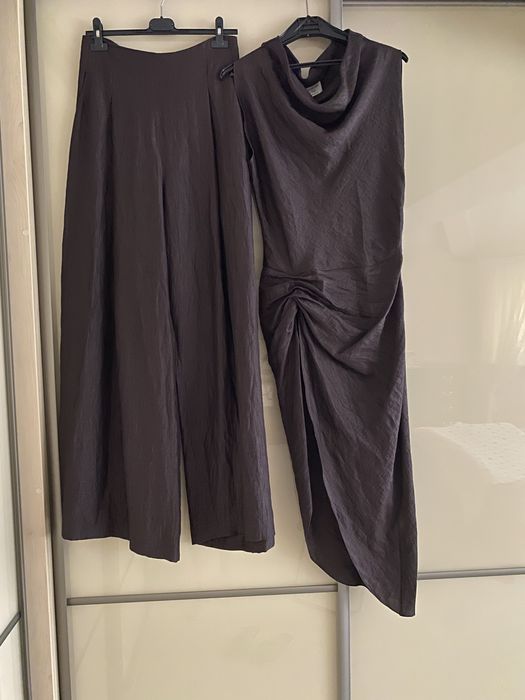 Massimo Dutti garnitur zestaw spodnie bluzka top