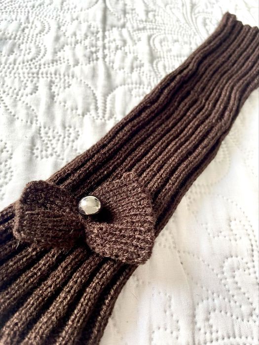 arm warmers/rękawki na ręce z kokardką brązowe