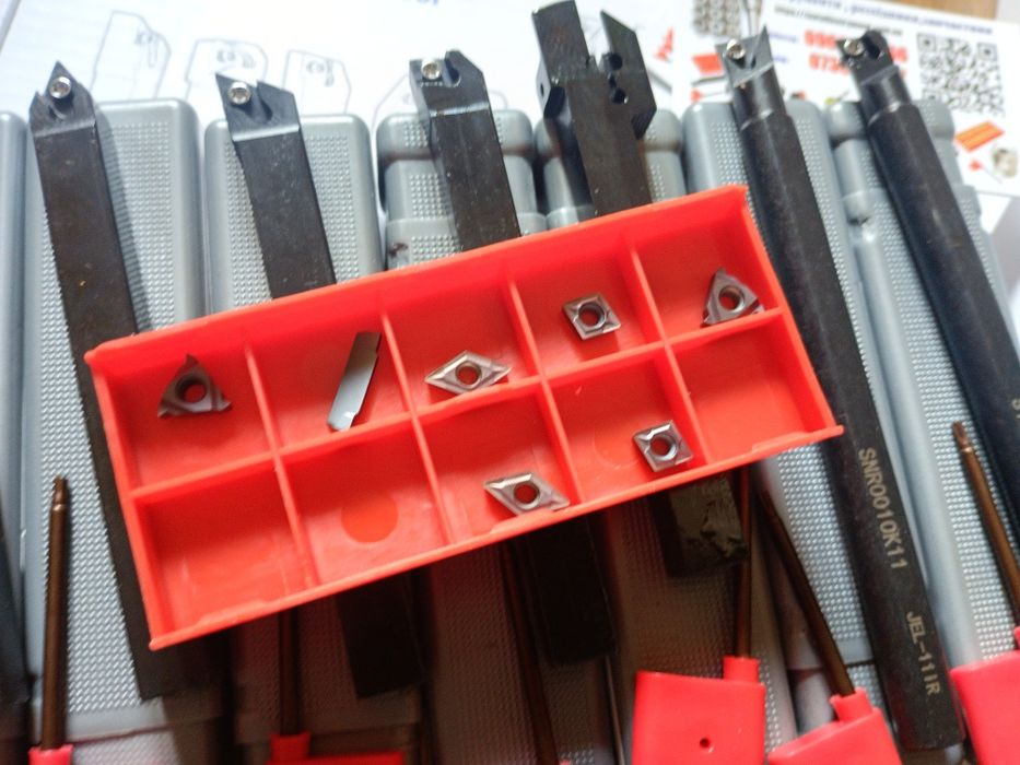 Резец токарный набор, 10х10 мм 7шт +пачка пластин , різець, різці тв16