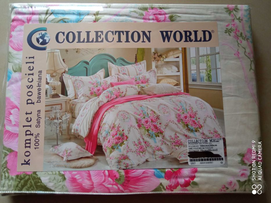 Komplet pościeli satyna b Collection World 160x200 cm shabby chic nowa