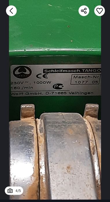 Cykliniarka Cykliniarko Polerka Szlifierka Jednotarczowa Wolff Tango