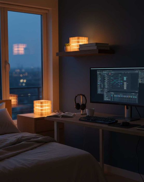 Дизайнерський LED-світильник "Geometric Core" — 3D-арт нічник