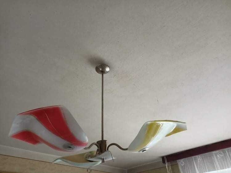 Lampa same trzy klosze PRL ardeco
