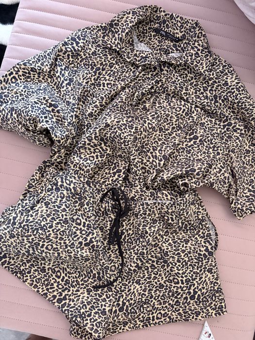 Zara komplet s panterka bawelna w panterke szorty koszula spodenki