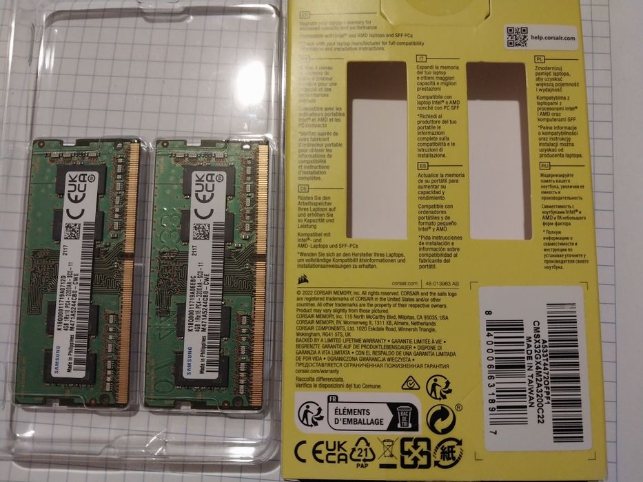 Усиление памяти у ноутбука. 2×4 Гб