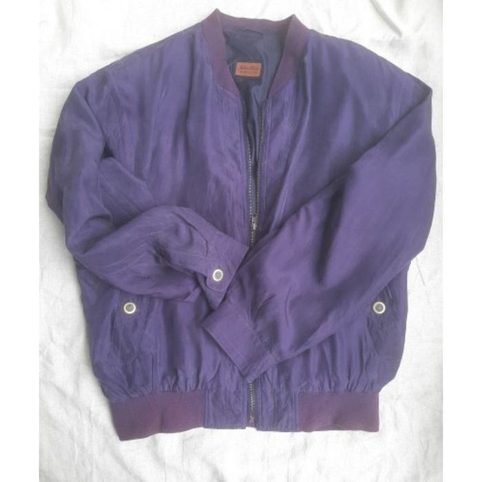 Unikatowa jedwabna męska kurtka vintage lata 90te bomberka oversize