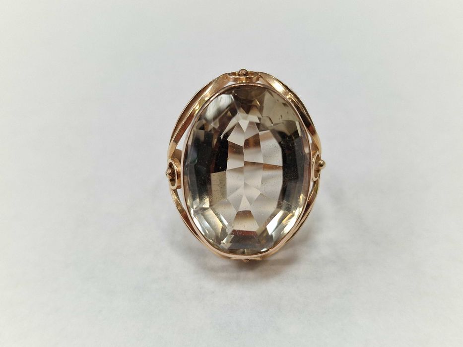 Polska 1963-86! Złoty pierścionek/ 585/ 11.06 gram/ R16/ Spinel