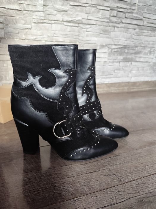 Czarne eleganckie botki r.39