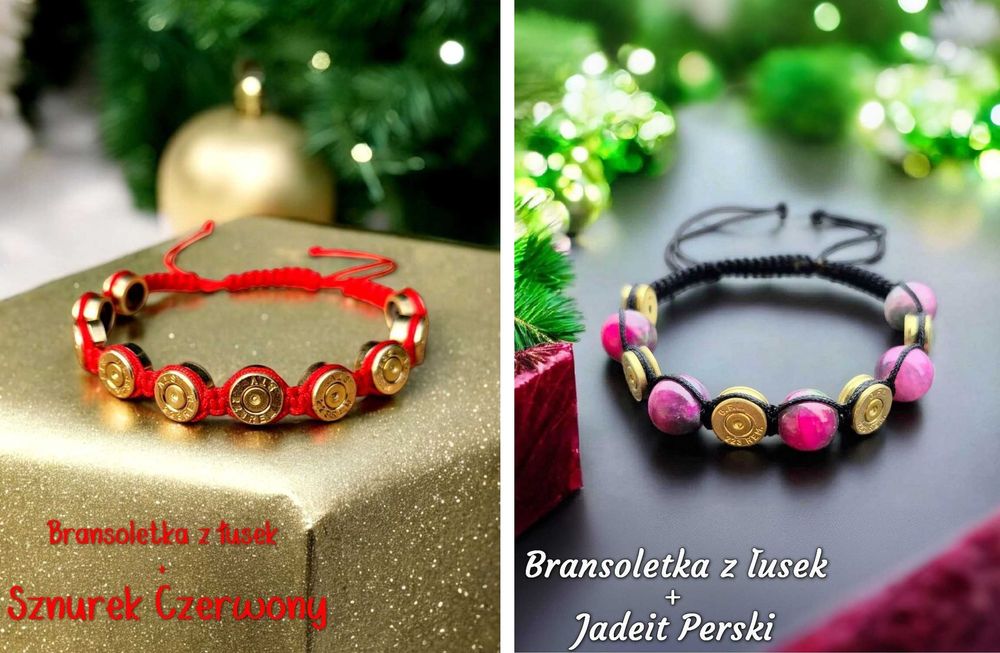 Własnoręcznie wykonana bransoletka łowiecka myśliwska z łusek Handmade