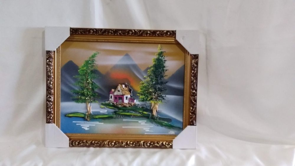 Картина (30х40см.)объемная, аэрография,лепка