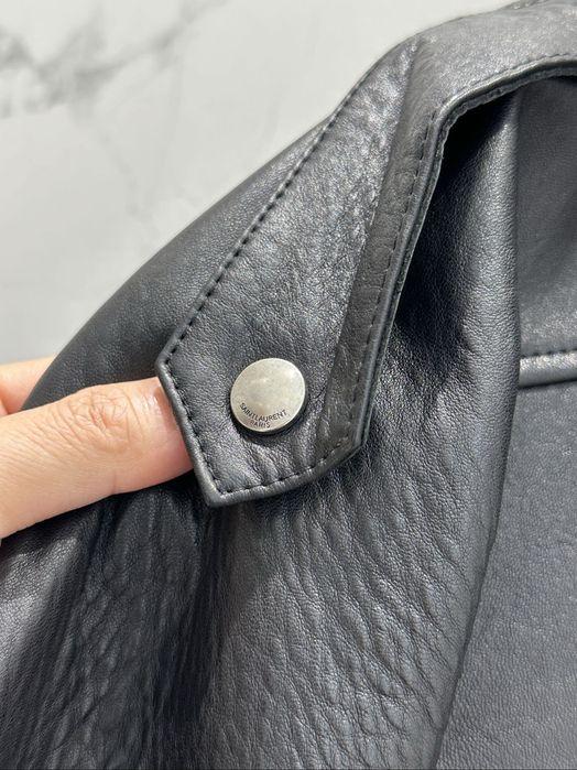 !! В НАЯНОСТІ !! Шкіряна куртка /Косуха YSL Saint Laurent розмір S-M over