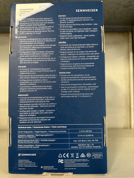 SENNHEISER TV headPhones digital wireless