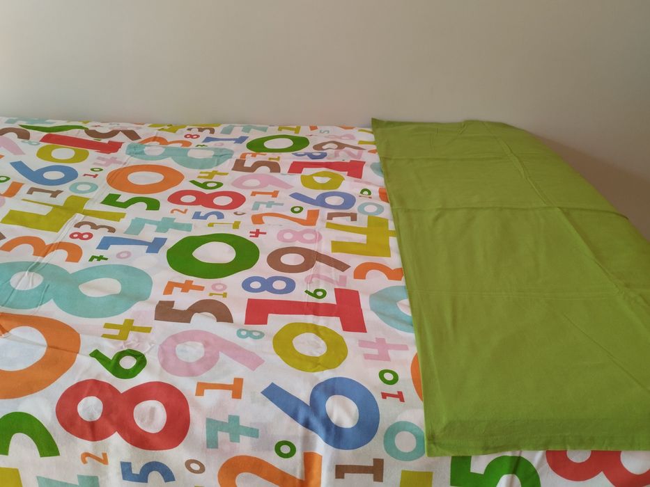 Capa de edredão + lençol + fronha para cama de solteiro