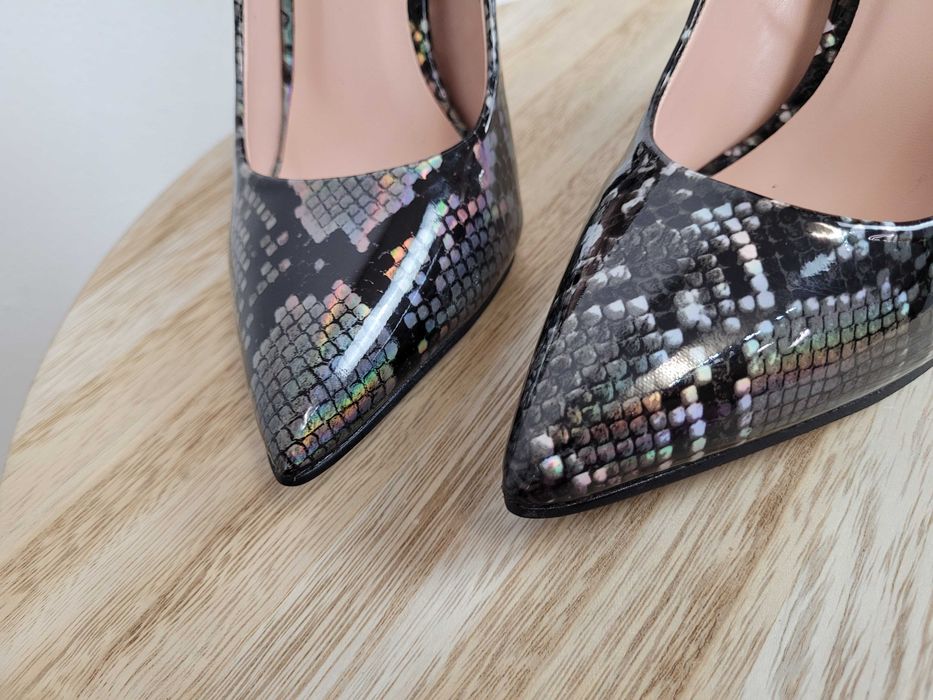 Szpilki r36-41 czółenka holo holograficzne skóra węża TU KUPUJESZ 38