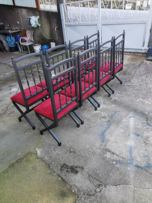 8 cadeiras em ferro forjado