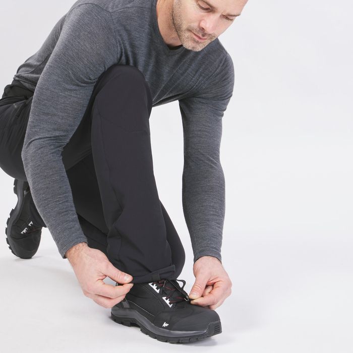 Calças de caminhada quentes e resistentes à água homem SH500 preto