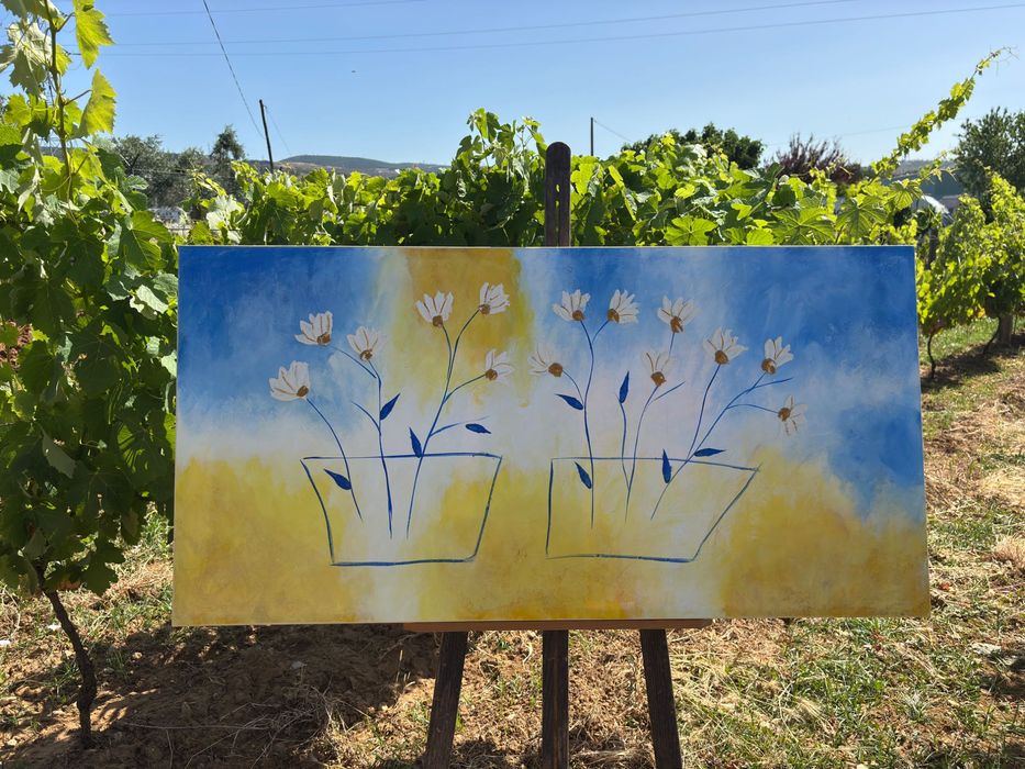 Tela de flores para sala de estar