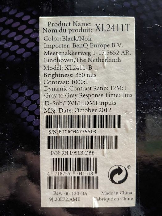 Monitor Benq XL2411T