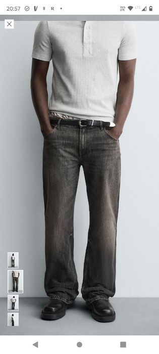 Męskie czarne spodnie jeansowe flare Zara r.44