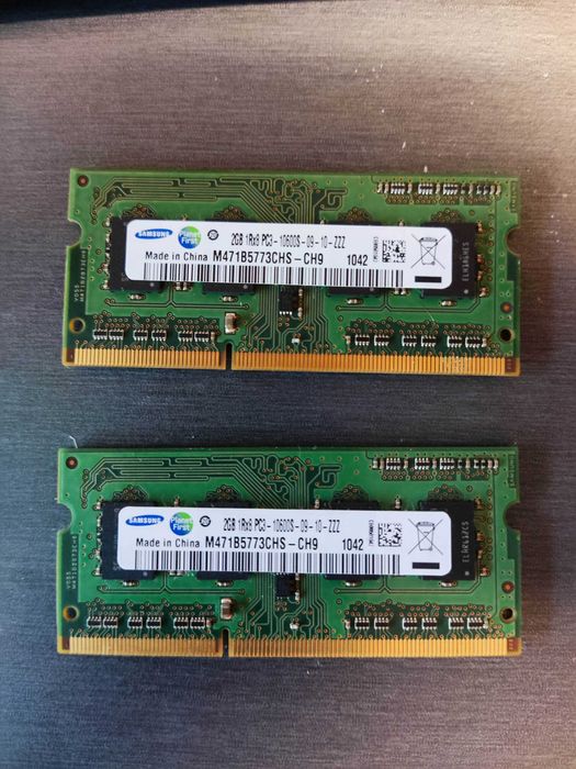 2 SODimm DDR3 Samsung 1333Mhz (2Gb + 2Gb)