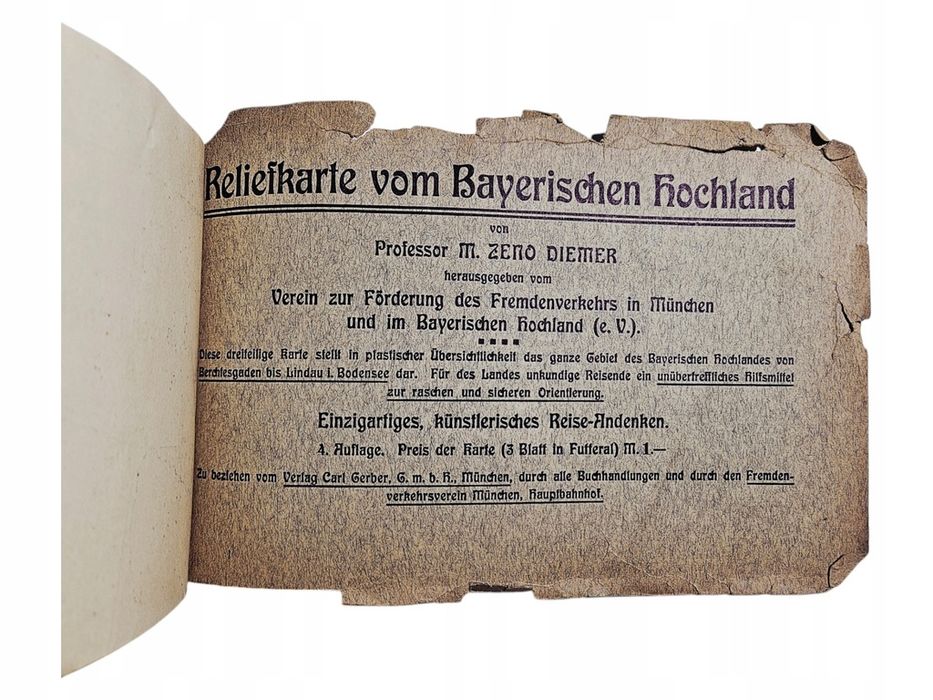Mapa München Und Das Bayerische Hochland Zeno Diemer ok. 1925-35
