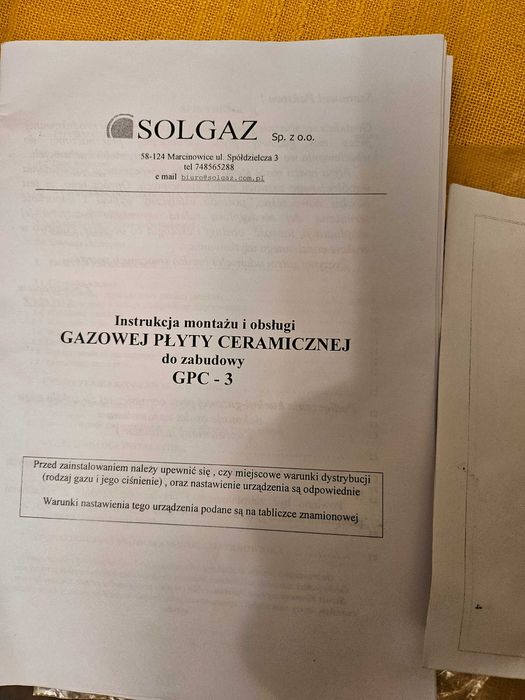 Plyta gazowa Solgaz