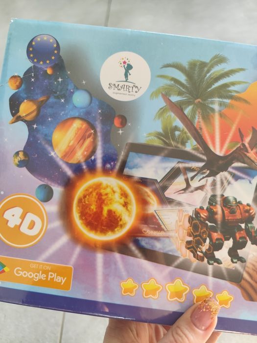 Interaktywne karty edukacyjne Smarty 4D dinozaury roboty planety