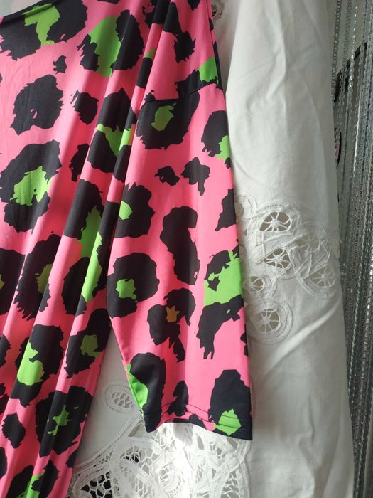 kombinezon kolorowa panterka różowy uni