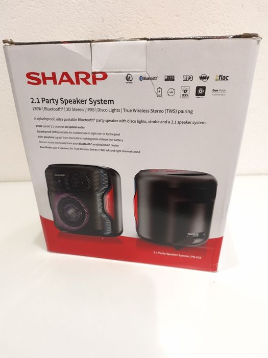 Power Audio SHARP PS-921 130W, Bluetooth, Bateria 14 godzin, IPX5