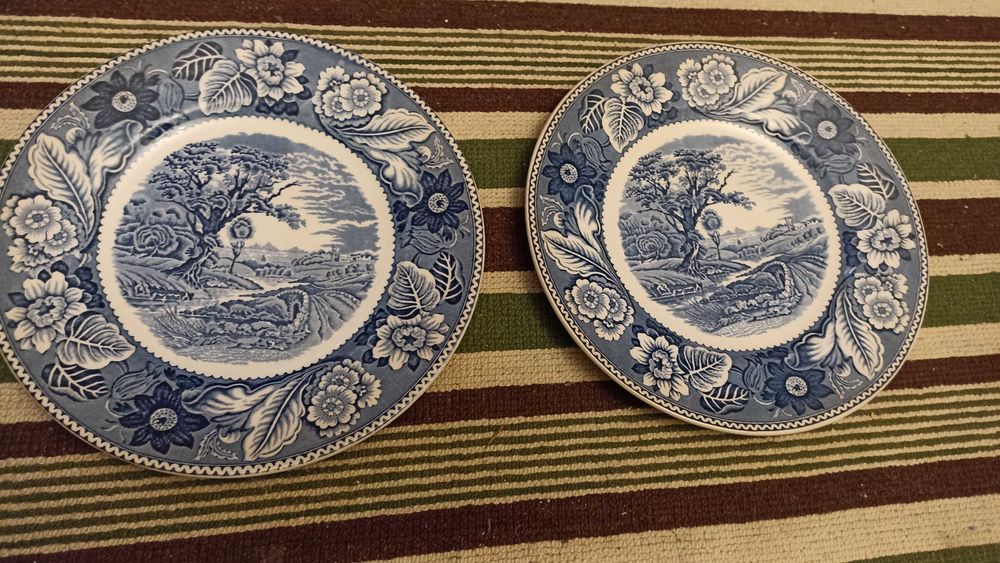 Dwa talerze płytkie obiadowe